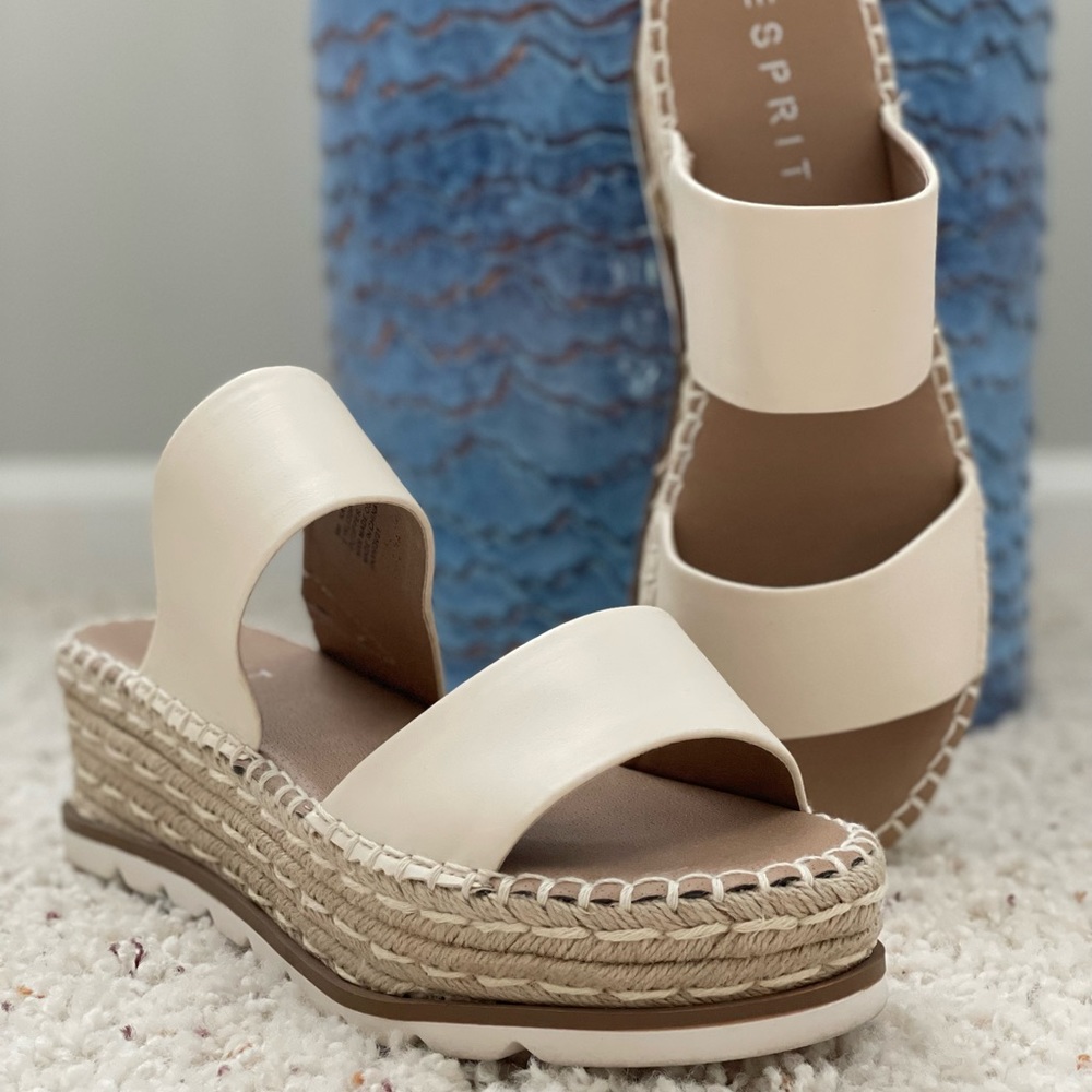Cream Espadrille Sandals Esprit Platform Size 9